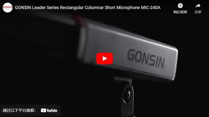 GONSIN Série Leader Rectangulaire Colnar Court Microphone MIC-240A