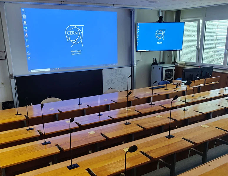 Système de conférence de sauvegarde à montage flush de GONSIN pour les salles de conférence du CERN